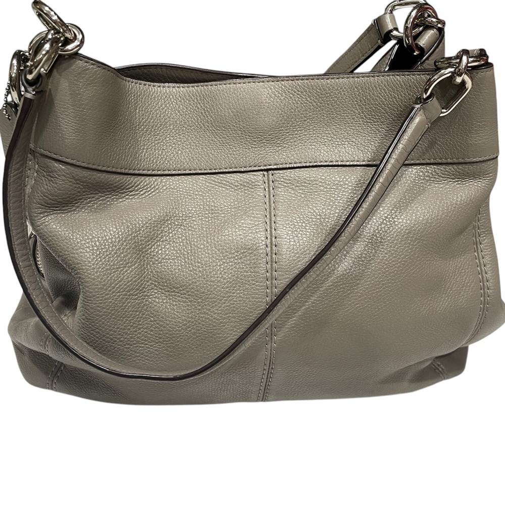 Coach Lexy Edie Shoulder Bag Pebbled Leather Taupe Beige - Picture 2 of 13
